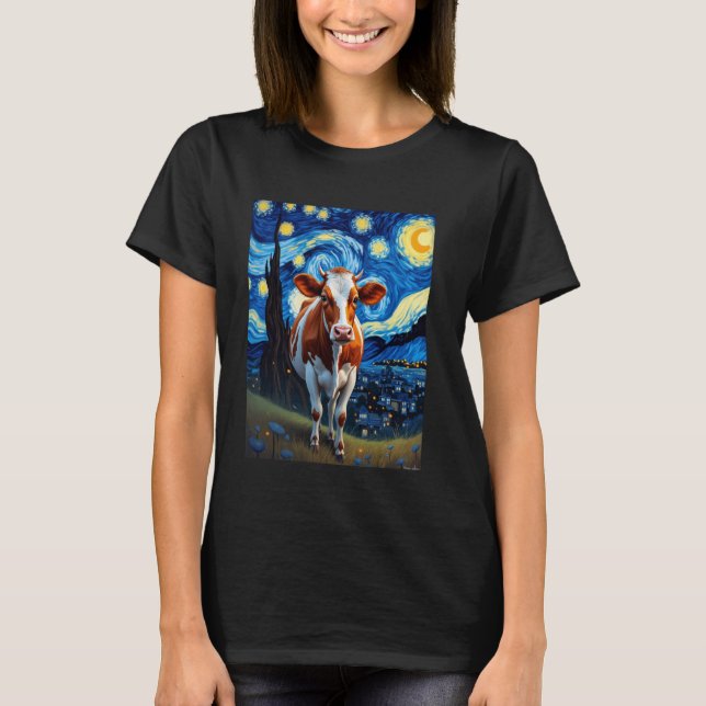 Camiseta Noche estrellada de Van Gogh para los amantes de l (Anverso)