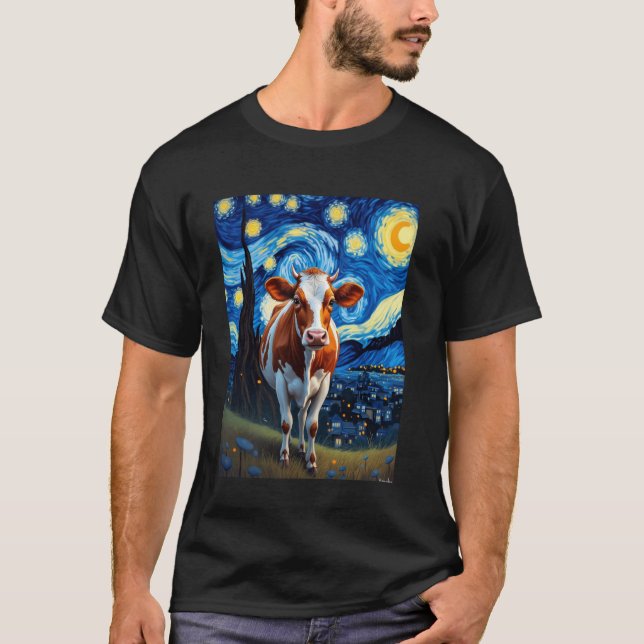 Camiseta Noche estrellada de Van Gogh para los amantes de l (Anverso)