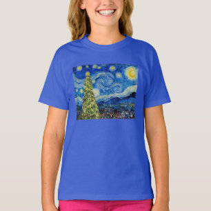 Camiseta Noche estrellada de Van Gough - árbol de Navidad