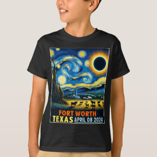 Camiseta Noche estrellada del eclipse solar total de Texas 