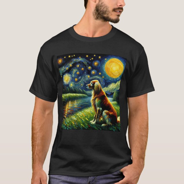 Camiseta Noche estrellada El Setecillo Inglés Perro Van Gog (Anverso)