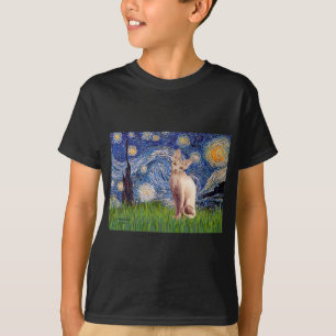Camiseta Noche estrellada - Gato Sphynx crema