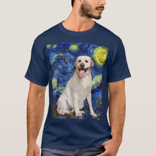 Camiseta Noche estrellada Labrador Blanco Perro Pintar Perr