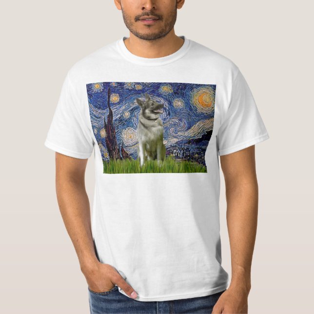 Camiseta Noche estrellada - Norsk Elghund (Anverso)