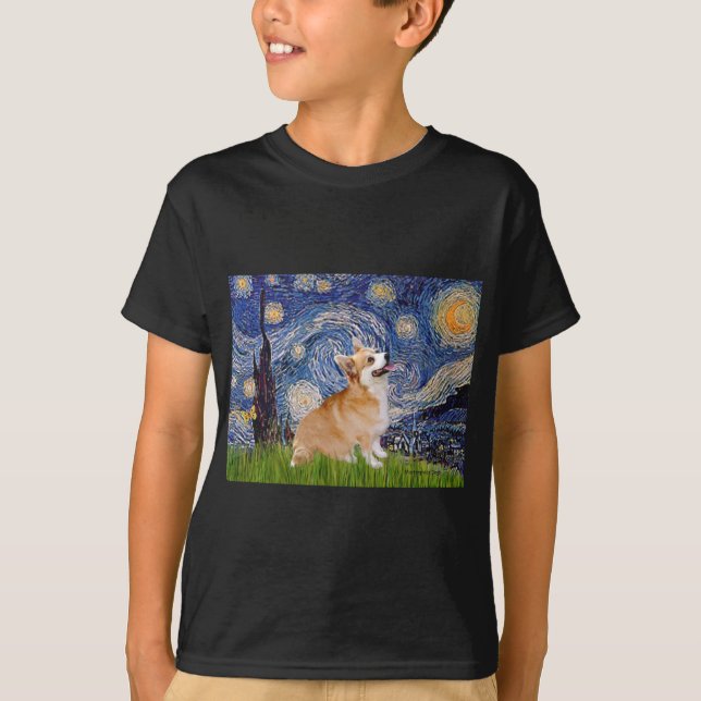 Camiseta Noche estrellada - Pembroke Welsh Corgi 7b (Anverso)