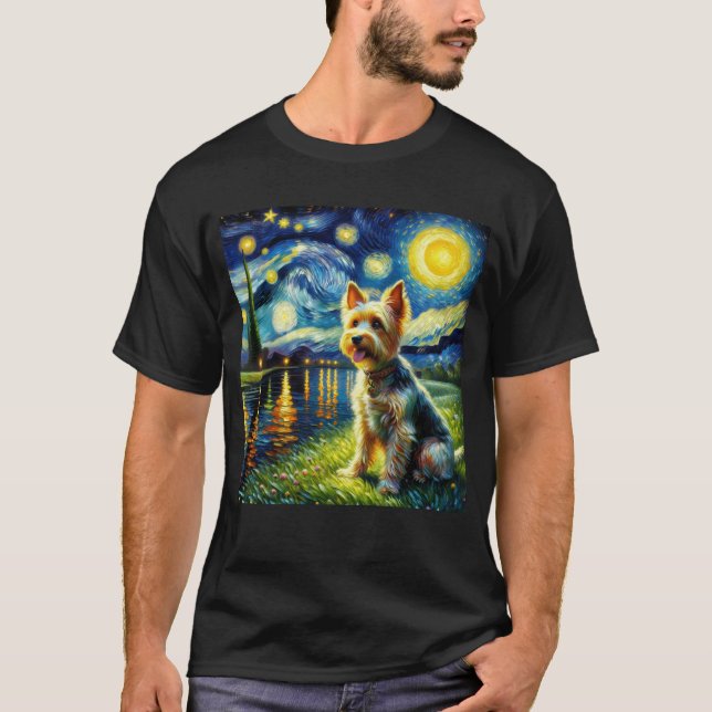 Camiseta Noche estrellada Perro Territorial Australiano Van (Anverso)