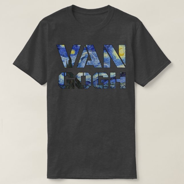 Camiseta Noche estrellada Pintura de arte Van Gogh Vincent  (Diseño del anverso)