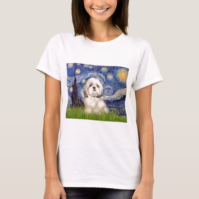 Camiseta Noche estrellada - Shih Tzu (Y) (Anverso)