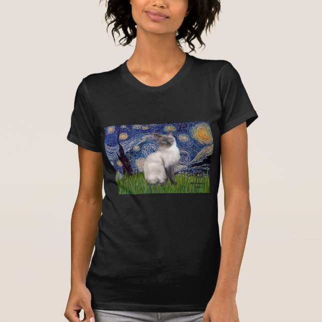 Camiseta Noche estrellada - Siamese 24 (punto azul) (Anverso)
