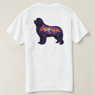 Camiseta Noche estrellada Silueta de perro Noche estrellada
