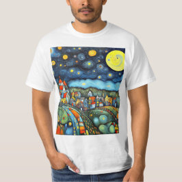 Camiseta Noche estrellada sobre el pueblo