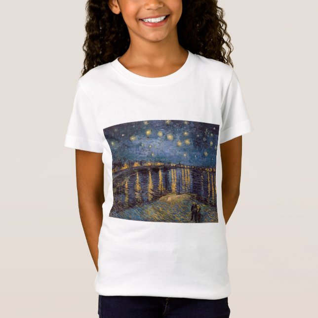 Camiseta Noche estrellada sobre el río Ródano por Vincent V (Anverso)