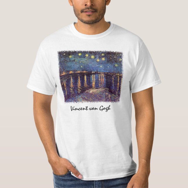 Camiseta Noche estrellada sobre el Ródano por Vincent van G (Anverso)