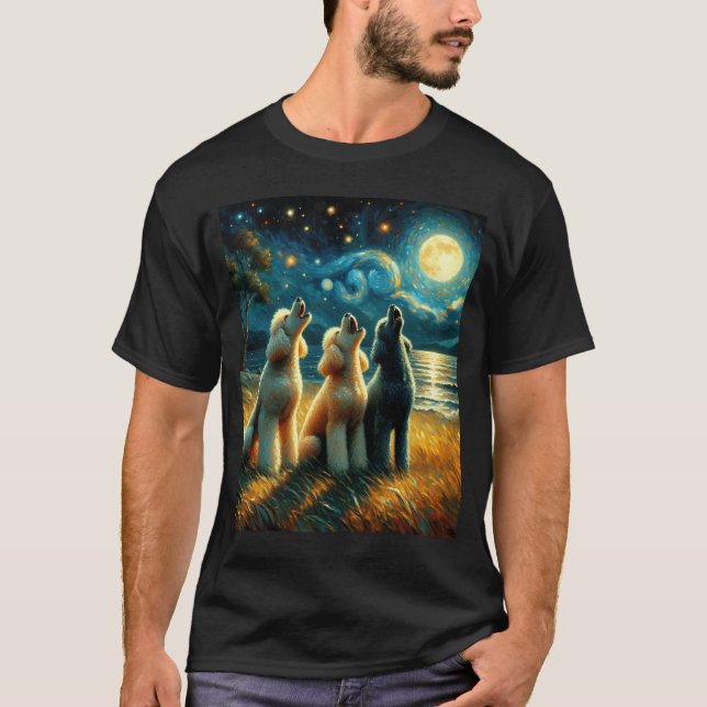 Camiseta Noche estrellada tres candados llorando en el perr (Anverso)
