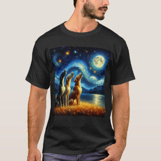 Camiseta Noche estrellada tres grandes daneses llorando en
