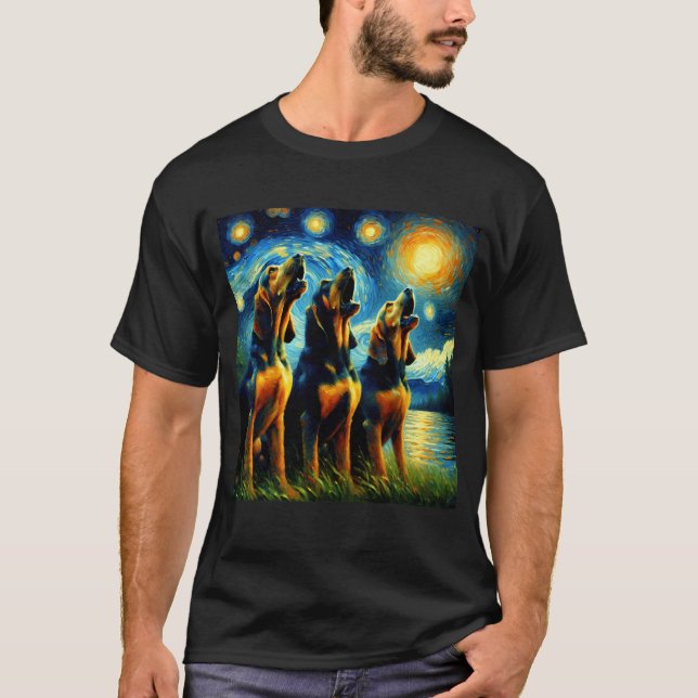 Camiseta Noche estrellada tres sangrientos languideciendo e (Anverso)