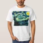 Camiseta Noche estrellada Van Gogh Arte Fractal<br><div class="desc">Para más información, visita Acerca del diseño: La Noche estrellada es un cuadro del artista holandés Vincent van Gogh, y muestra las vistas fuera de su ventana de baño por la noche. Al parecer fue pintado de memoria durante el día. La noche estrellada es considerada como el trabajo más grande...</div>