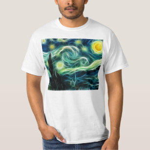 Camiseta Noche estrellada Van Gogh Arte Fractal