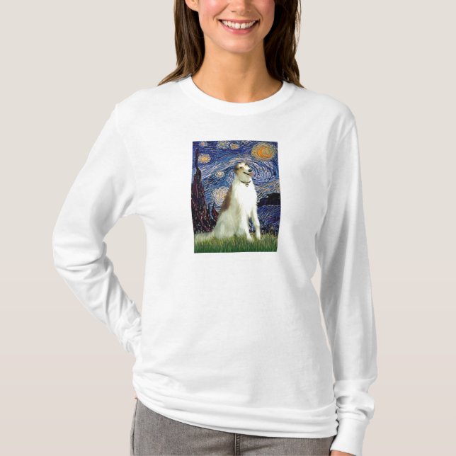 Camiseta Noche estrellada (Vertical) - Borzoi (Anverso)