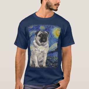 Camiseta Noche estrellada Vincent van Gogh Pug Painting1000