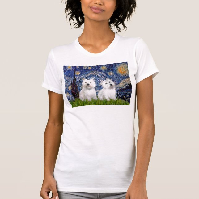 Camiseta Noche estrellada - Westies (dos) (Anverso)
