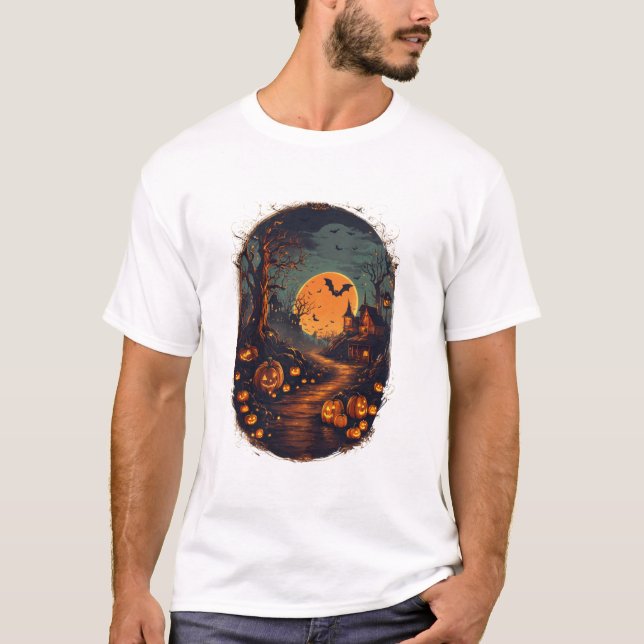 Camiseta Noche fantasmal de Halloween (Anverso)