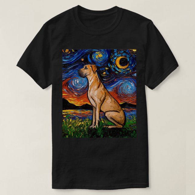 Camiseta Noche Fawn Great Dane Starry (Diseño del anverso)