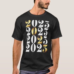 Camiseta Noche feliz de celebración de Año Nuevo con fuegos