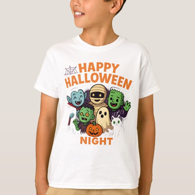 Camiseta Noche feliz de Halloween Ropa Unisex Mujer (Anverso)