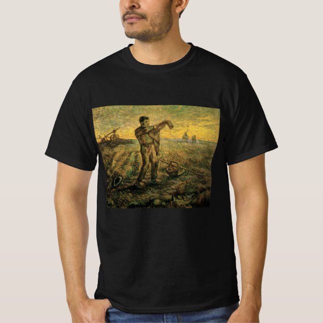 Camiseta Noche - Fin del día por Vincent van Gogh (Anverso)