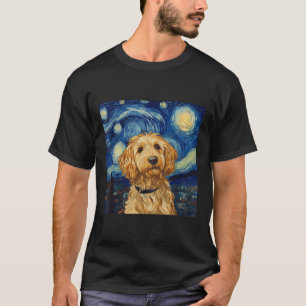 Camiseta Noche Goldendoodle Van Gogh Starry