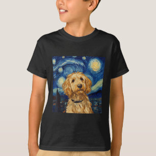 Camiseta Noche Goldendoodle Van Gogh Starry