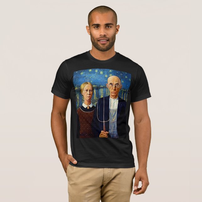 Camiseta Noche gótica estrellada estadounidense (Anverso completo)