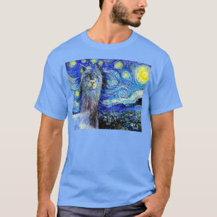 Camiseta Noche graciosa estrellada Vincent Van Gogh Alpaca 