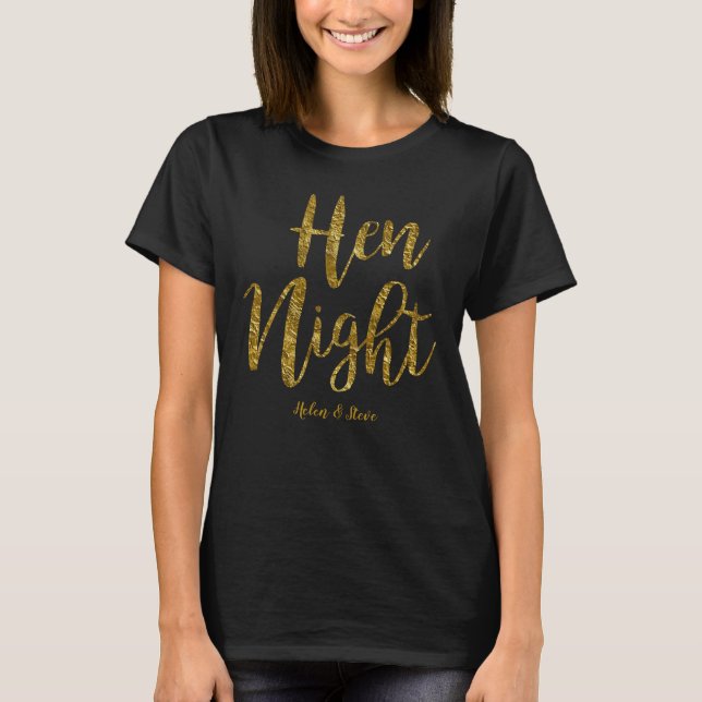 Camiseta Noche Hen personalizada | Impresión de Relieve met (Anverso)