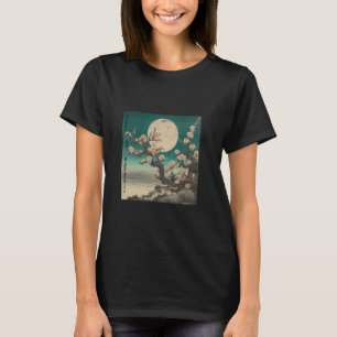 Camiseta Noche japonesa de flores de cerezo iluminada por l