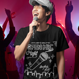 Camiseta Noche Micrófono Abierto Nueva York Estilo Gráfico