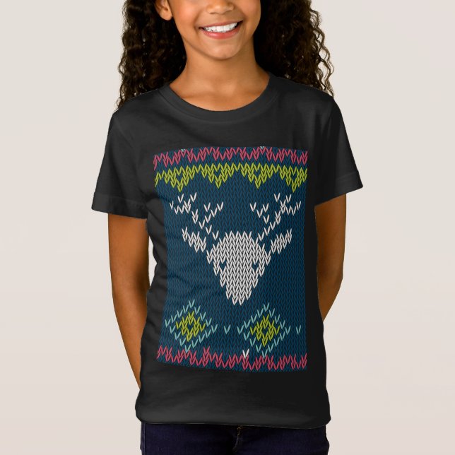Camiseta Noche navideña abuela Elk fea reno de invierno (Anverso)