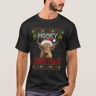 Camiseta Noche navideña alumbra a la fea vaca moey navidad