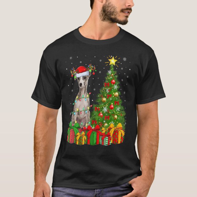 Camiseta Noche navideña alumbra a los Navidades de perro de (Anverso)