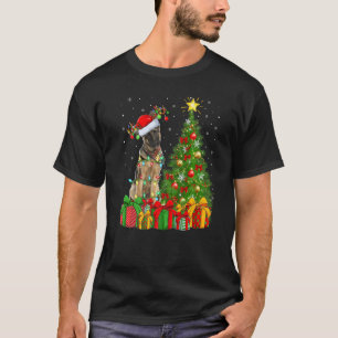 Camiseta Noche navideña alumbrada por Santa German Shepherd