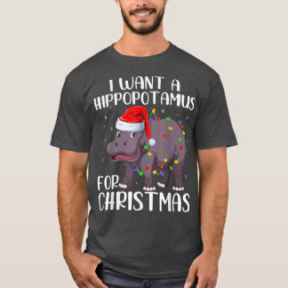Camiseta Noche navideña de Santa Hippo para Hipopótamo