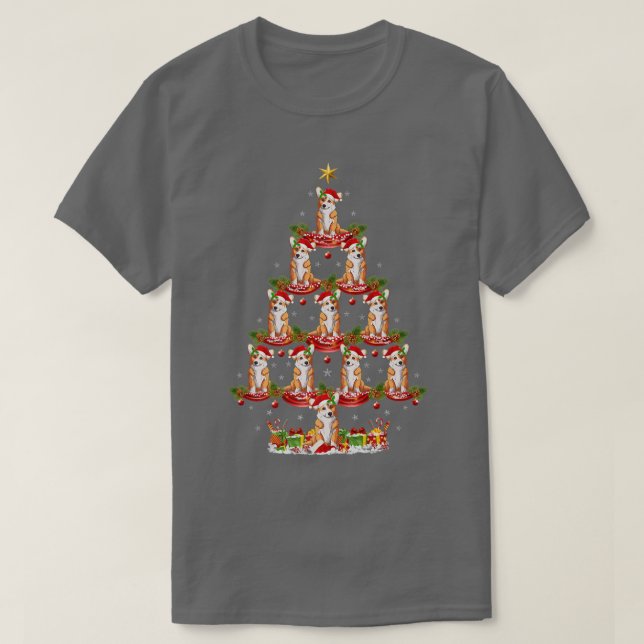 Camiseta Noche navideña divertida Santa Corgi Perro Árbol d (Diseño del anverso)