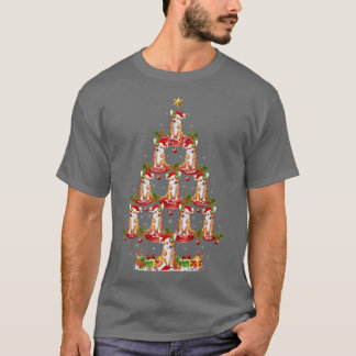 Camiseta Noche navideña divertida Santa Corgi Perro Árbol d