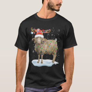 Camiseta Noche navideña enciende a Santa Reindeer Sheep Lo