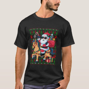 Camiseta Noche navideña enciende curiosa Santa Riding Chris