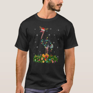 Camiseta Noche navideña Gorra de renos de Santa Ostrich Chr