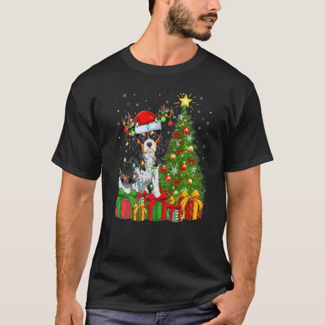 Camiseta Noche navideña ilumina al perro guardián de Santa  (Anverso)