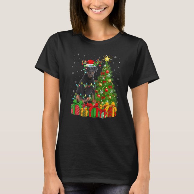 Camiseta Noche navideño alumbra a Navidades de perro de San (Anverso)