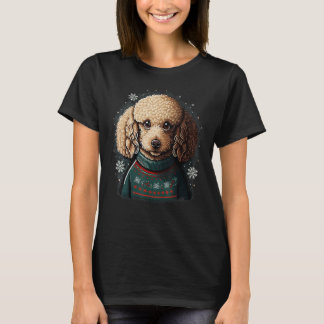 Camiseta Noche navideño de juguetes poodle Santa sobre cani